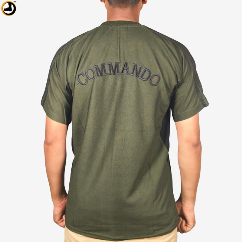 Dark Olive Green Commando HS T-shirt - Image 3
