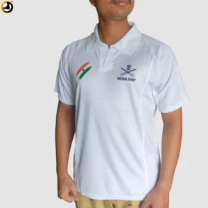 White T-shirt with Indian Flag & Indian Army Logo