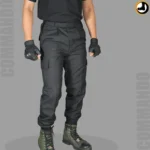 Black Commando Pant (Tailored Fit) (Fabric - Matty 350gsm) - Image 2