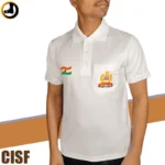 CISF White Collared T-shirts (Embroidery Logo)