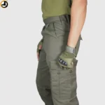 Olive Green Triple stitch 6 Pocket Tactical Pant - Image 3