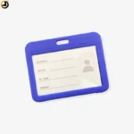 Transparent horizontal ID card holder (Blue)