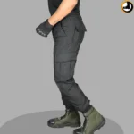 06 Pocket Black Commando Stitch Front & Back Seam Pant  (Tailored Fit) - Image 2