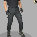 06 Pocket Black Commando Stitch Front & Back Seam Pant  (Tailored Fit)