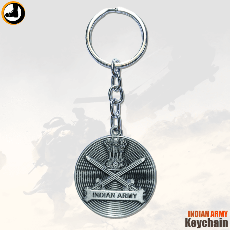 Indian Army Silver Round Keychain (Double-Sided) - Online Army Store