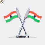 Double Indian National Flag Car Dashboard Emblem – Rubber Flags