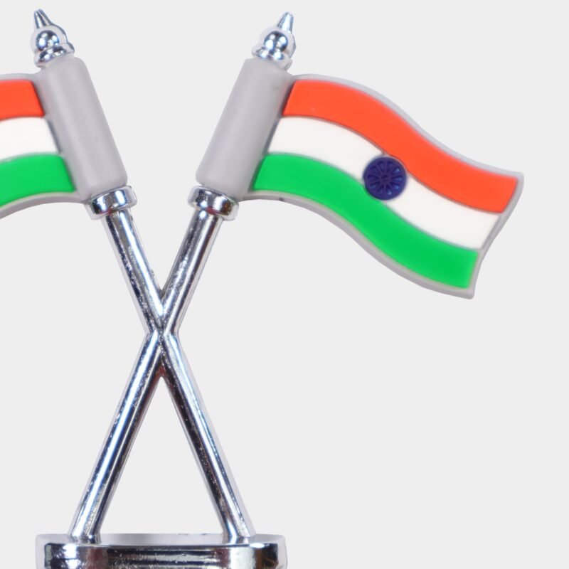 Double Indian National Flag Car Dashboard Emblem – Rubber Flags - Image 3