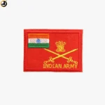 Good Quality Red Indian Army Patch with Indian Flag (Rectangular)
