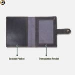 Government of India ID Card Cover with closing (Black leather) (Size-12cm X 09cm) - Image 2