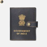 Government of India ID Card Cover with closing (Black leather) (Size-12cm X 09cm) - Image 2