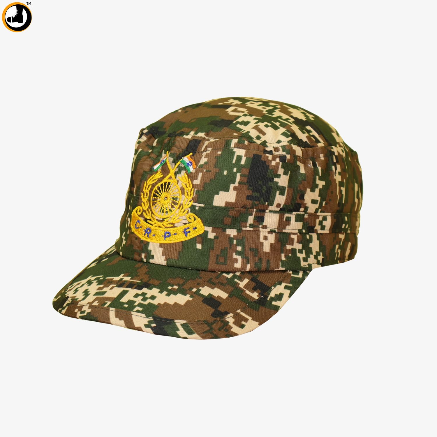 CRPF NEW PATTERN UNIFORM CAP ONLINE ARMY STORE CRPF Digital New Pattern P-Cap with Logo (Embroidery) - Image 1