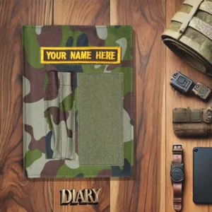 Tactical Camo Diary Cover with Removable Inner Notebook (Size - 24cm X 18cm)