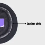 Black Beret Cap with Leather Strip - Image 4