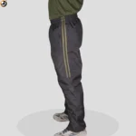Indian Army Track Pant (Black with Green Strips) with Bottom Zipper (Net Lining) - Image 4