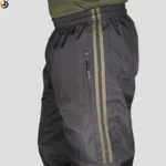 Indian Army Track Pant (Black with Green Strips) with Bottom Zipper (Net Lining) - Image 2