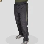 Indian Army Track Pant (Black with Green Strips) with Bottom Zipper (Net Lining)