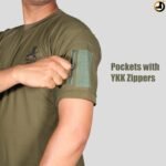 Olive Green T-Shirt with Indian Army Insignia & Velcro Sleeve Patches - Image 7