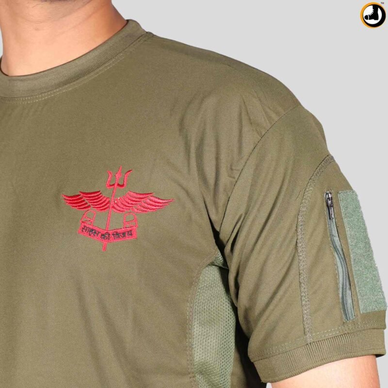 Olive Green T-Shirt with NSG SAG Insignia & Velcro Sleeve Patches - Image 6
