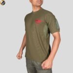 Olive Green T-Shirt with NSG SAG Insignia & Velcro Sleeve Patches
