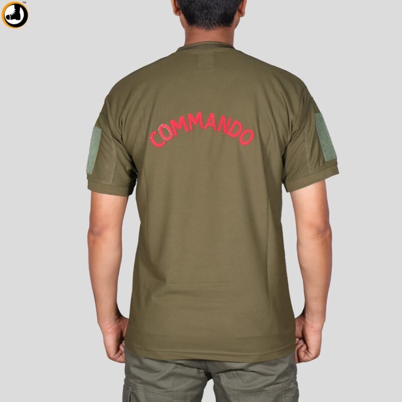 Olive Green T-Shirt with NSG SAG Insignia & Velcro Sleeve Patches - Image 7