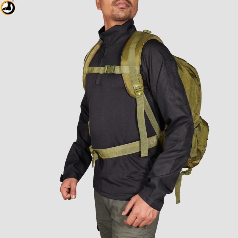 Rider Olive green tactical bag with hidden back safety pocket - Image 3
