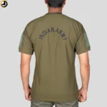 Olive Green T-Shirt with Indian Army Insignia & Velcro Sleeve Patches - Image 7