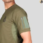 Olive Green T-Shirt with Indian Army Insignia & Velcro Sleeve Patches - Image 6
