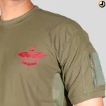 Olive Green T-Shirt with NSG SAG Insignia & Velcro Sleeve Patches - Image 4