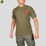 Olive Green T-Shirt with NSG SAG Insignia & Velcro Sleeve Patches - Image 2