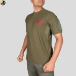 Olive Green T-Shirt with NSG SAG Insignia & Velcro Sleeve Patches