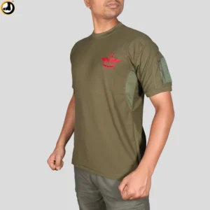 Olive Green T-Shirt with NSG SAG Insignia & Velcro Sleeve Patches
