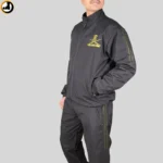 Indian Army Tracksuit (Black with Green Strips) with Bottom Zipper - Image 2