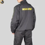 Indian Army Tracksuit (Black with Green Strips) with Bottom Zipper - Image 8