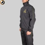 Indian Army Tracksuit (Black with Green Strips) with Bottom Zipper - Image 6