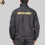 Indian Army Tracksuit (Black with Green Strips) with Bottom Zipper - Image 9