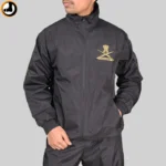 Indian Army Tracksuit (Black with Green Strips) with Bottom Zipper