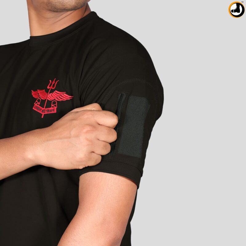 Black T-Shirt with NSG SAG Insignia & Velcro Sleeve Patches - Image 4