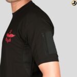 Black T-Shirt with NSG SAG Insignia & Velcro Sleeve Patches - Image 2