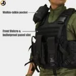 Black Tactical Utility Vest with Shoulder Pouch – Premium Quality - Image 6