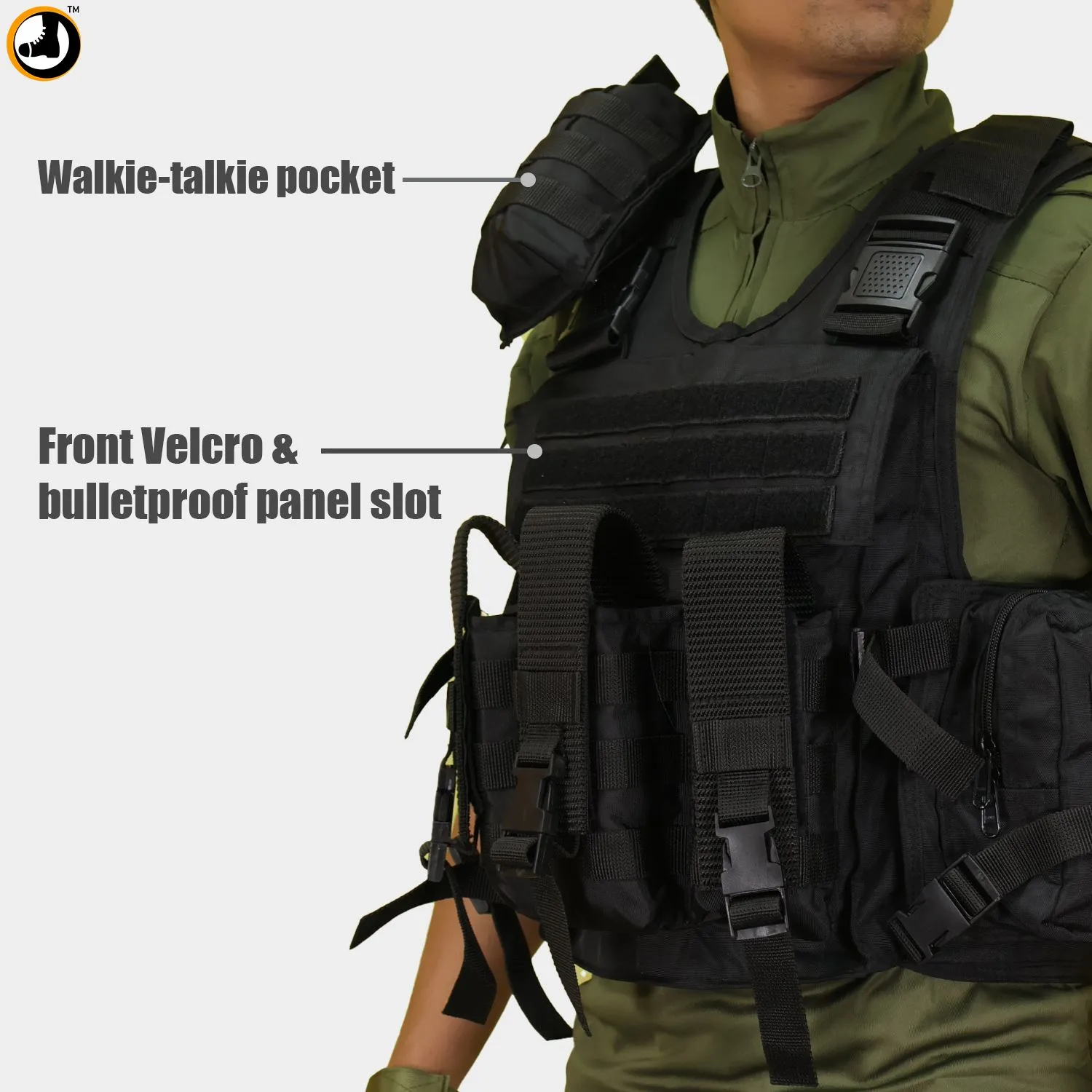Black Tactical Utility Vest with Shoulder Pouch – Premium Quality - Image 6