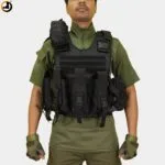 Black Tactical Utility Vest with Shoulder Pouch – Premium Quality - Image 2