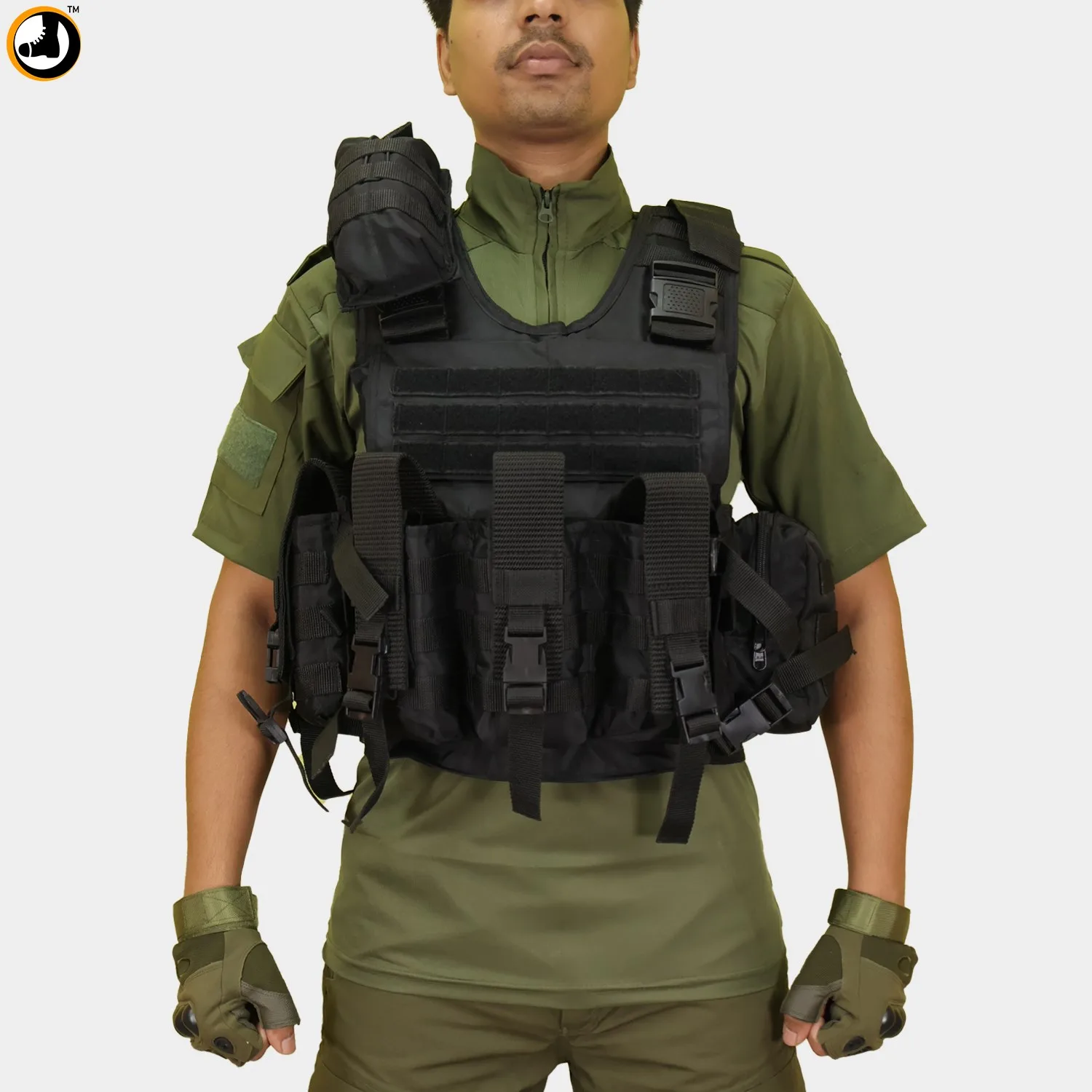 Black Tactical Utility Vest with Shoulder Pouch – Premium Quality - Image 2