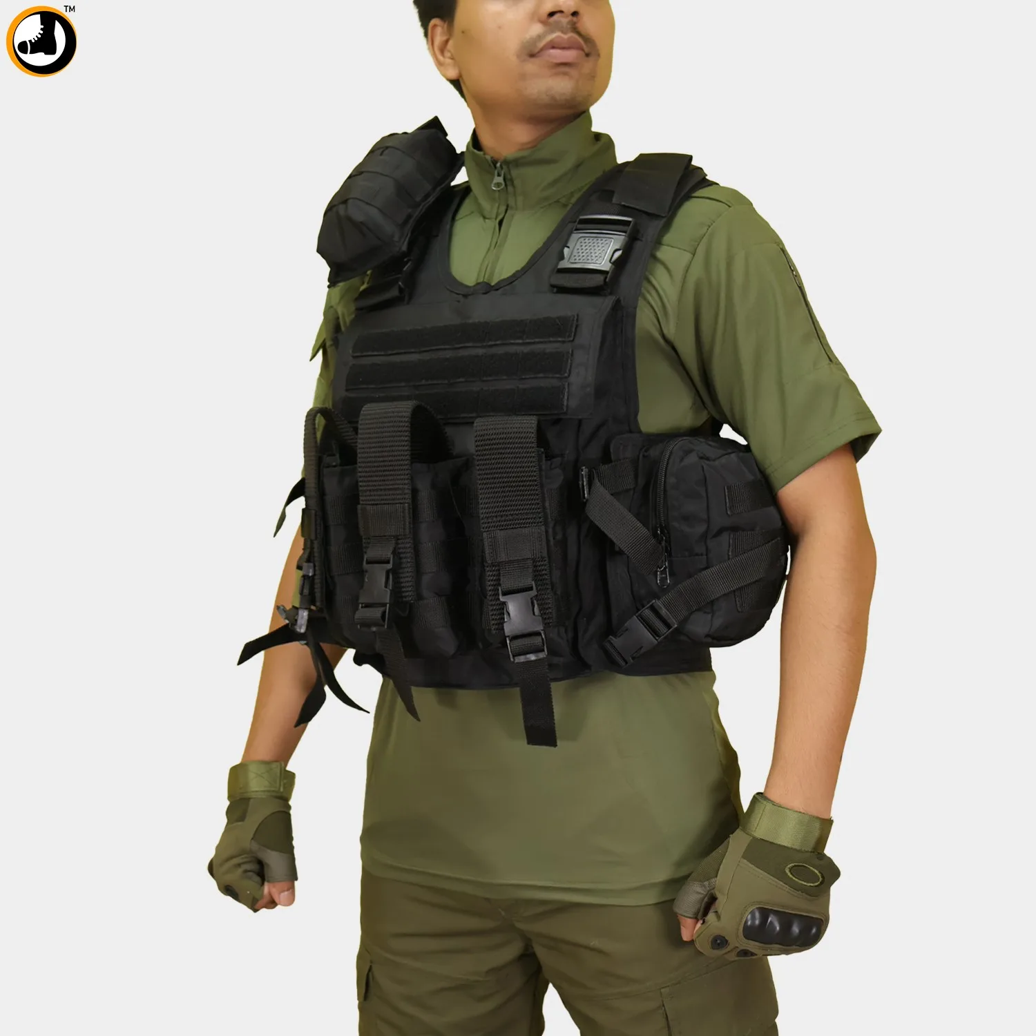 Black Tactical Utility Vest with Shoulder Pouch – Premium Quality - Image 3