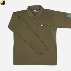 Olive Combat Polo – Full Sleeve Light T Shirt