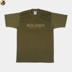 Soldier Never Off Duty Printed Olive Green Cotton T-Shirt