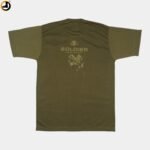Soldier Never Off Duty Printed Olive Green Cotton T-Shirt - Image 2