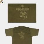 Soldier Never Off Duty Printed Olive Green Cotton T-Shirt - Image 4