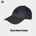 Black Tactical Cap with Triple Velcro Panels - Image 3