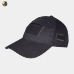 Black Tactical Cap with Triple Velcro Panels