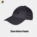 Black Tactical Cap with Triple Velcro Panels - Image 4